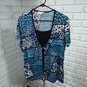 Classic Editions Ladies Animal Print Size XL Made in Canada Top